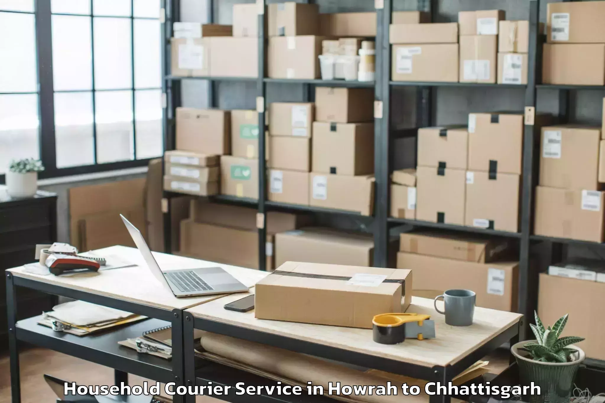 Expert Howrah to Bijapur Chhattisgarh Household Courier